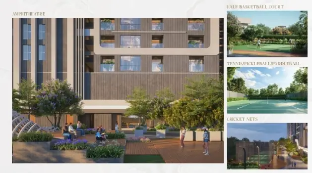 MSN Neopolis Apartment amenities collage by MSN Realty located at Neopolis, Kokapet, Hyderabad Telangana